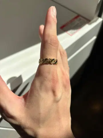 유키자키 골드 뜨개질 반지 다이아몬드