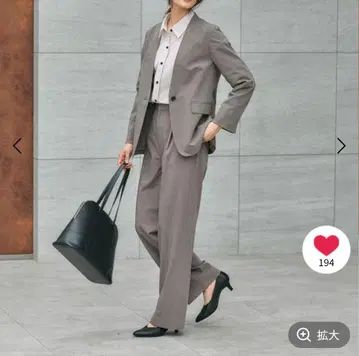 GLOBAL WORK 노카라 정장 세트 그레이