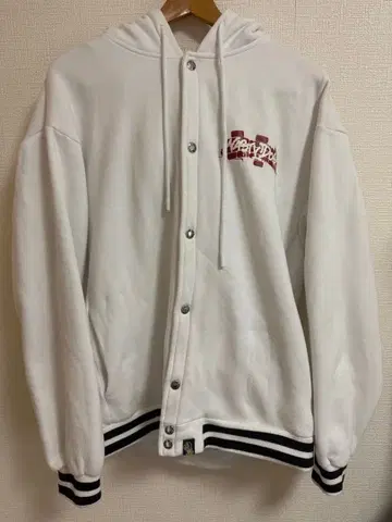 내스티독 바시티 자켓 Jacket Hoodie (White) 사이즈 2