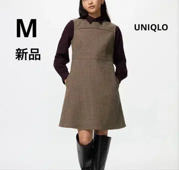 유니클로 더블 페이스 미니 원피스