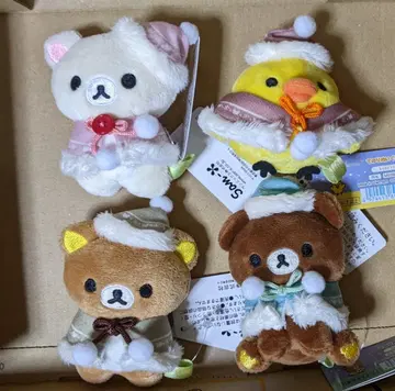 리락쿠마 벌꿀의 숲의 크리스마스 손바닥 봉제 인형 4개