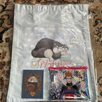 디즈니 해피 복권 빌런즈 토트백 루시퍼 클리어 파우치