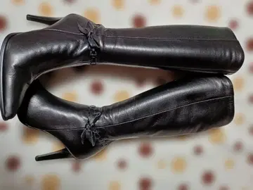 다이애나 블랙 롱 부츠 리본 포함