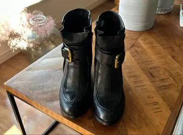 라보키고시 웍스 부츠 천연 가죽 숏부츠 블랙