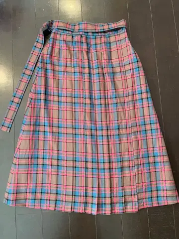 [ 미사용 새상품 ] MILK 체크 무늬 플레어 롱 스커트