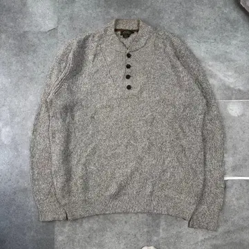 00s Eddie Bauer 헨리넥 코튼 니트 그레이 XL