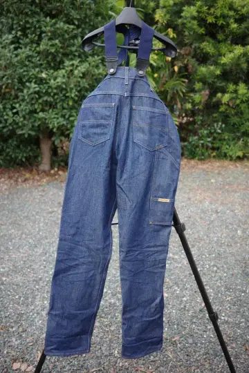 PRISON BLUES 더블니 청바지 서스펜더 포함 W34 L36