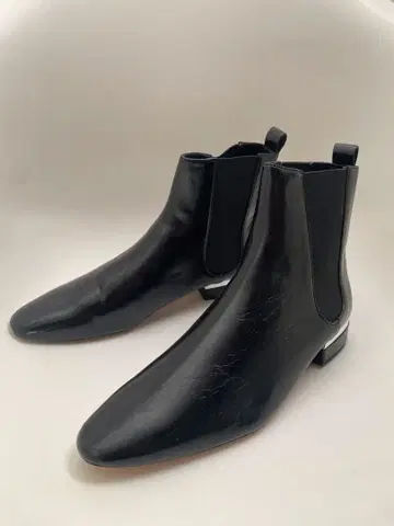 블랙 사이드 고어 부츠 메탈 힐