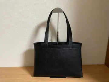 056. 가로형 스퀘어 토트백 소가죽 블랙 핸드메이드