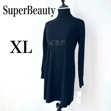 새상품 SuperBeauty 하이넥 니트 원피스 튜닉 비쥬