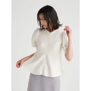 CELFORD 퍼프 슬리브 니트탑 화이트