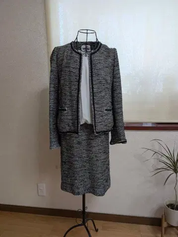 트위드 자켓 스커트 세트