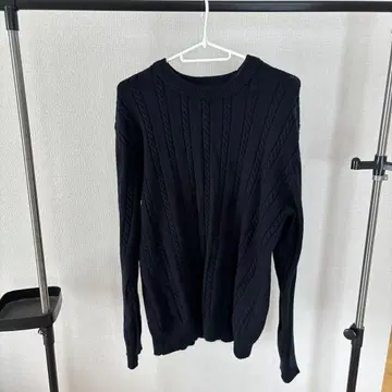 COMME CA ISM 네이비 케이블 니트 L 사이즈