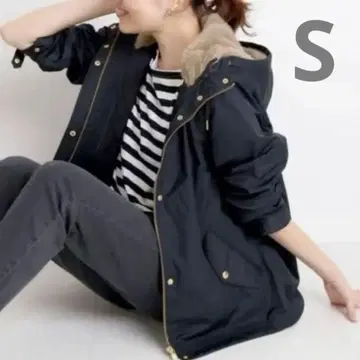 SLOBE IENA 에코 퍼 라이너 후드 밀리터리 블루종 네이비