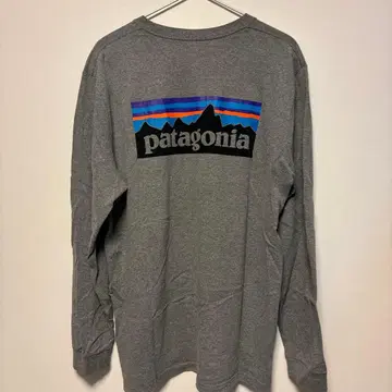 파타고니아 P6 로고 롱 슬리브 티 그레이 L 사이즈