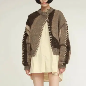 leinwande Intarsia Patchwork Cardigan