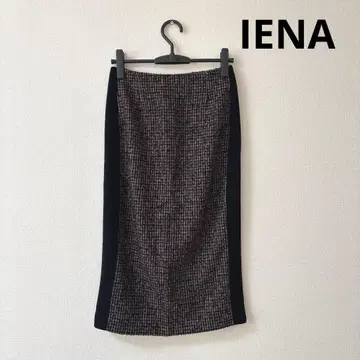 IENA 트위드 울 스커트 타이트 스커트