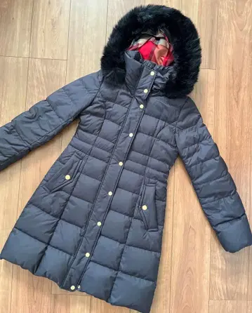 블루 라벨 퍼 트리밍 다운 자켓