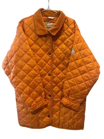 여성용 오렌지 퀼팅 자켓 L 구제 의류