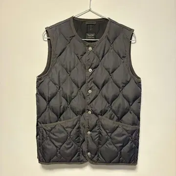 TAION 블랙 U넥 버튼 베스트 XS