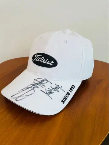 Titleist 골프 캡 화이트 하라 타츠노리 사인 포함 캡