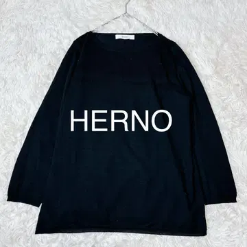 사이즈 XL HERNO 캐시미어 7부 소매 티셔츠 블랙