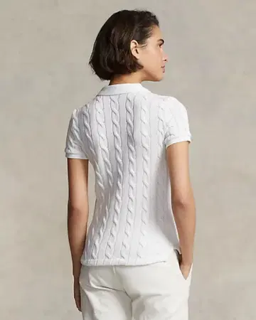 폴로 랄프 로렌 케이블 니트 피케 셔츠 화이트 썸머 니트