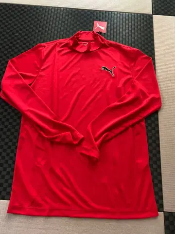 [ 미사용 새상품 ] Puma 레드 긴팔 하이넥 언더셔츠 XL 골프