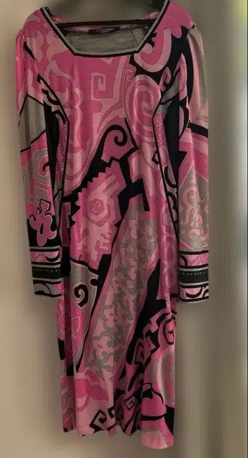 LEONARD 핑크 긴팔 원피스