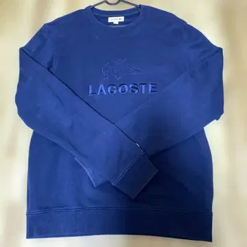 LACOSTE 네이비 자수 로고 맨투맨 US S