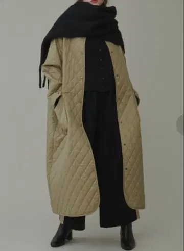 Libra Cue 퀼팅 코트 퀼팅 롱 코트 리브라큐