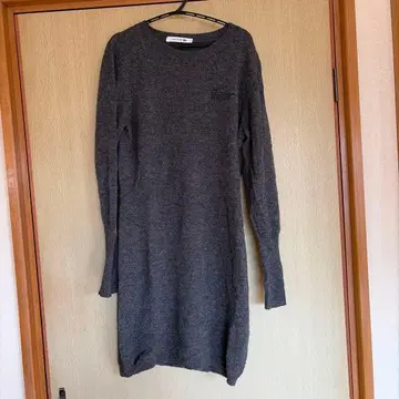 LACOSTE 그레이 긴팔 니트 원피스 34