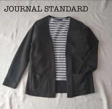 저널 스탠다드 울 포켓 노버튼 가디건 카키