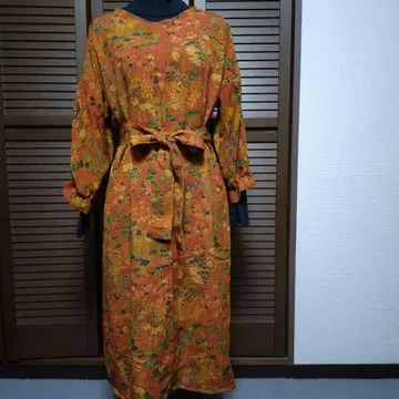 순수 실크 크레이프 원단 코몬 원피스