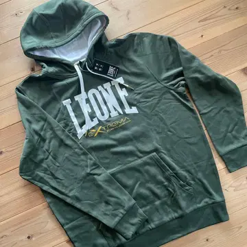 새상품 LEONE 올리브 그린 후드 부착 남성용 후드티