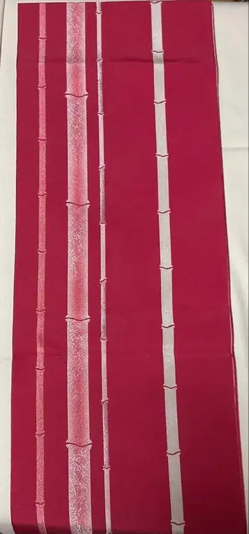 붉은 대나무 무늬 하카타 오비 1195