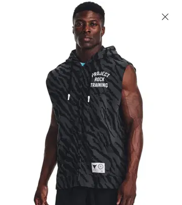 UA 프로젝트 락 라이벌 슬리브리스 풀 집업 후디