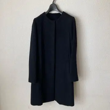 컬러 블랙 롱 코트