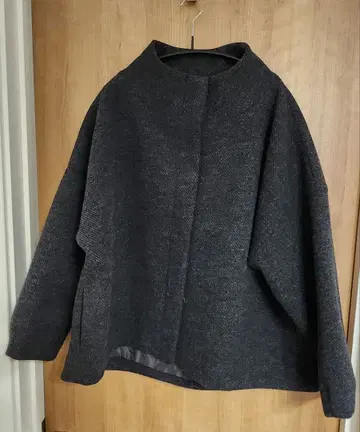 [ 한 번만 착용 ] 무모쿠테키 스탠드 카라 자켓 그레이