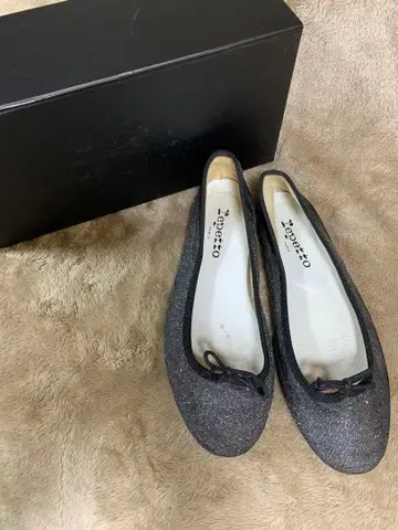 레페토 발레 슈즈 고급 글리터 라메 블랙 38