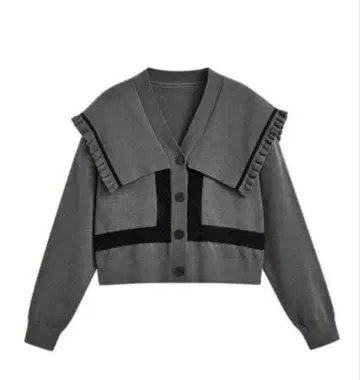 KUOSE V넥 비대칭 가디건