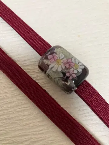 오비 고정 띠 부착 허리띠 허리띠 오비 고정 띠 꽃 압화풍