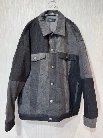 그레이 계열 패치워크 데님 자켓