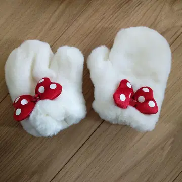 씨에서 구매! 키즈용 미니 마우스 복슬복슬 장갑