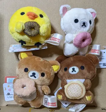 리락쿠마 x 미스터 도넛 손바닥 봉제 인형 4개 /