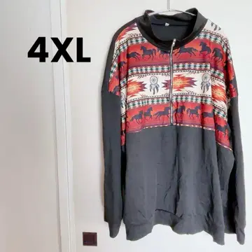 새상품급 말과 꿈 포획 디자인 [4XL] 집업 셔츠 긴팔 블랙