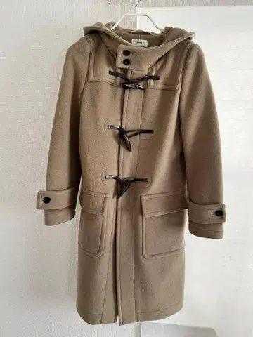 [ 새상품급 ] HYKE 베이지 더플 코트 후드 부착 | 사이즈 1