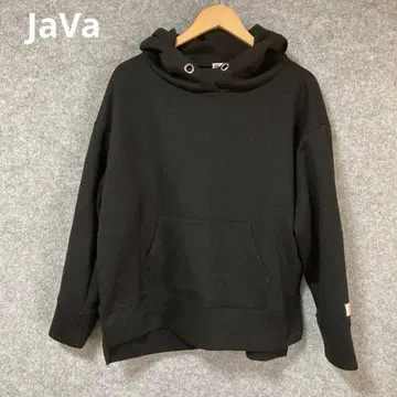 JaVa 블랙 후드 부착 후드티