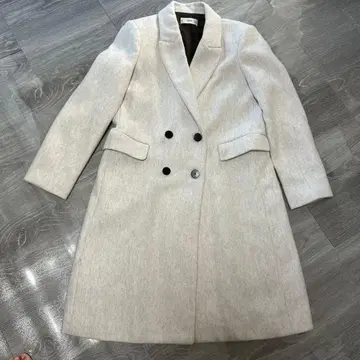 MNG 더블 브레스트 롱 코트