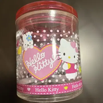 헤이세이 레트로 산리오 헬로키티 투명 수납 용기 핑크 덮개 포함